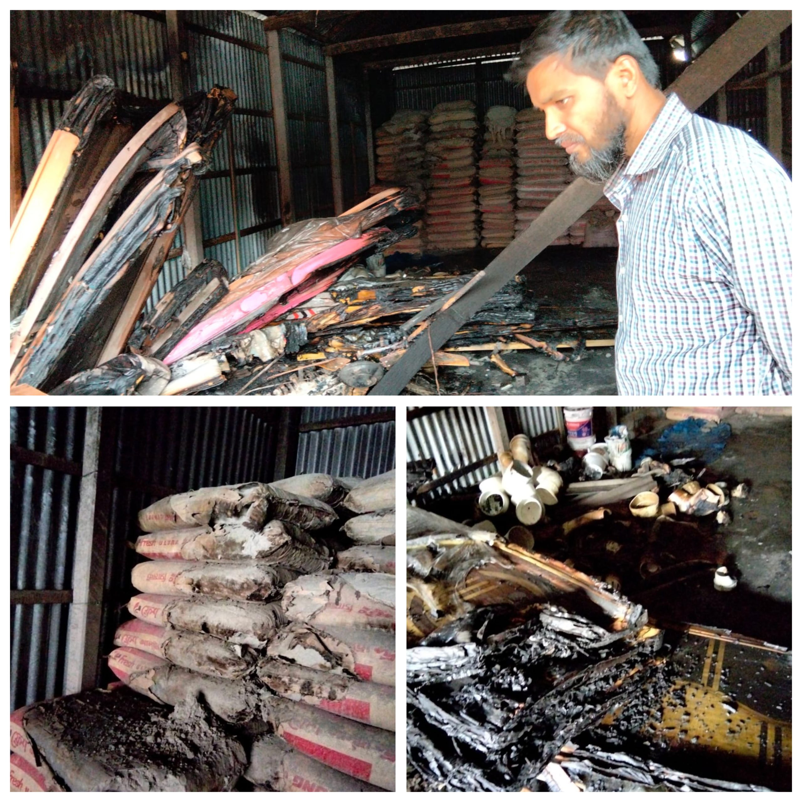 সলঙ্গায় ব্যবসা প্রতিষ্ঠানে দুর্বৃত্তের আগুন : ৩৩ লাখ টাকার ক্ষতি